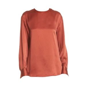Equipment Jeunelle Soild Silk Blouse Burnt Hanna XS New With Tags
